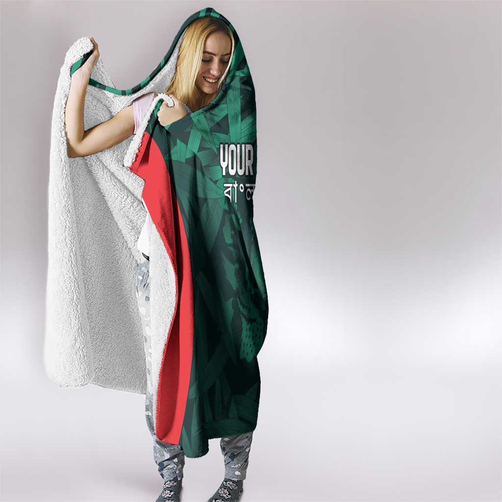 Royal Bengal Tiger Bangladesh Cricket Custom Hooded Blanket The Red and Green Version