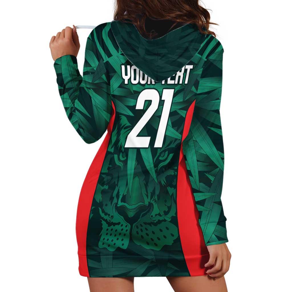 Royal Bengal Tiger Bangladesh Cricket Custom Hoodie Dress The Red and Green Version