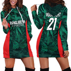 Royal Bengal Tiger Bangladesh Cricket Custom Hoodie Dress The Red and Green Version