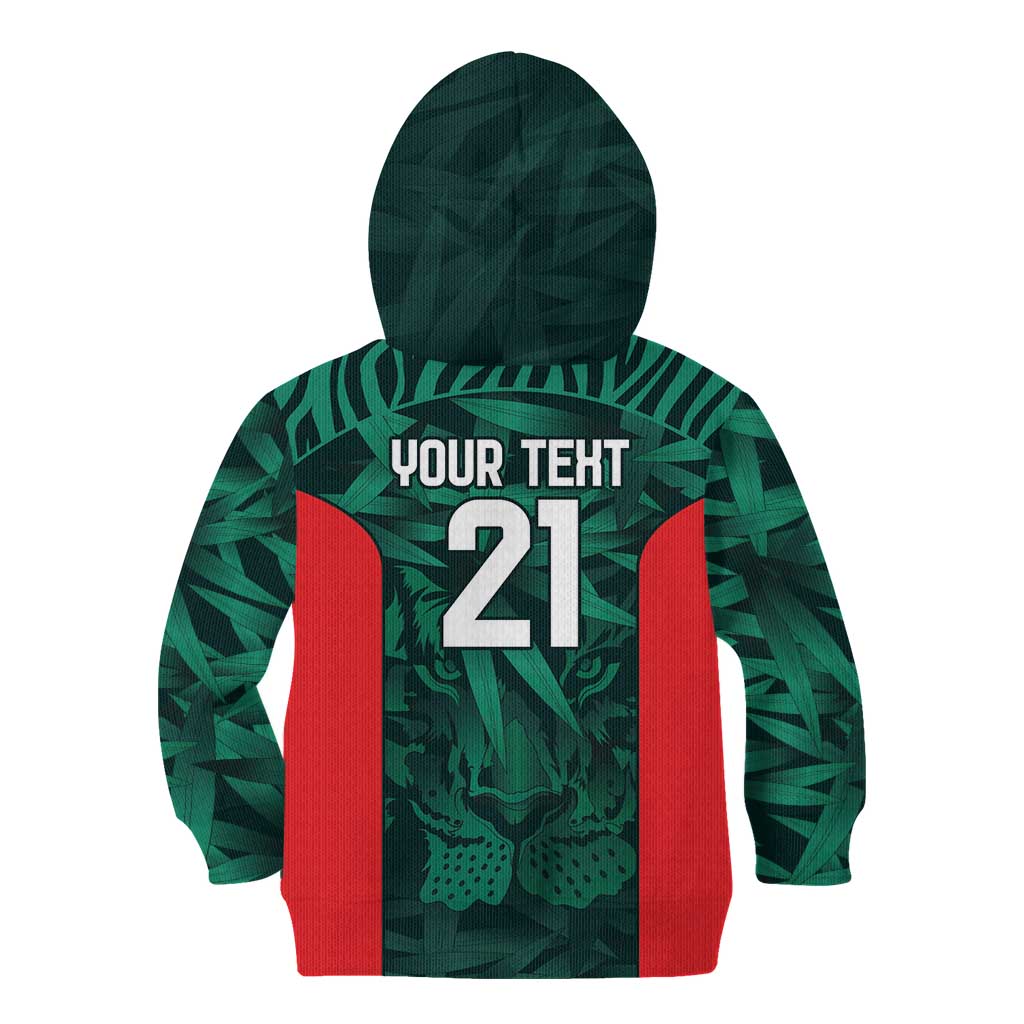 Royal Bengal Tiger Bangladesh Cricket Custom Kid Hoodie The Red and Green Version