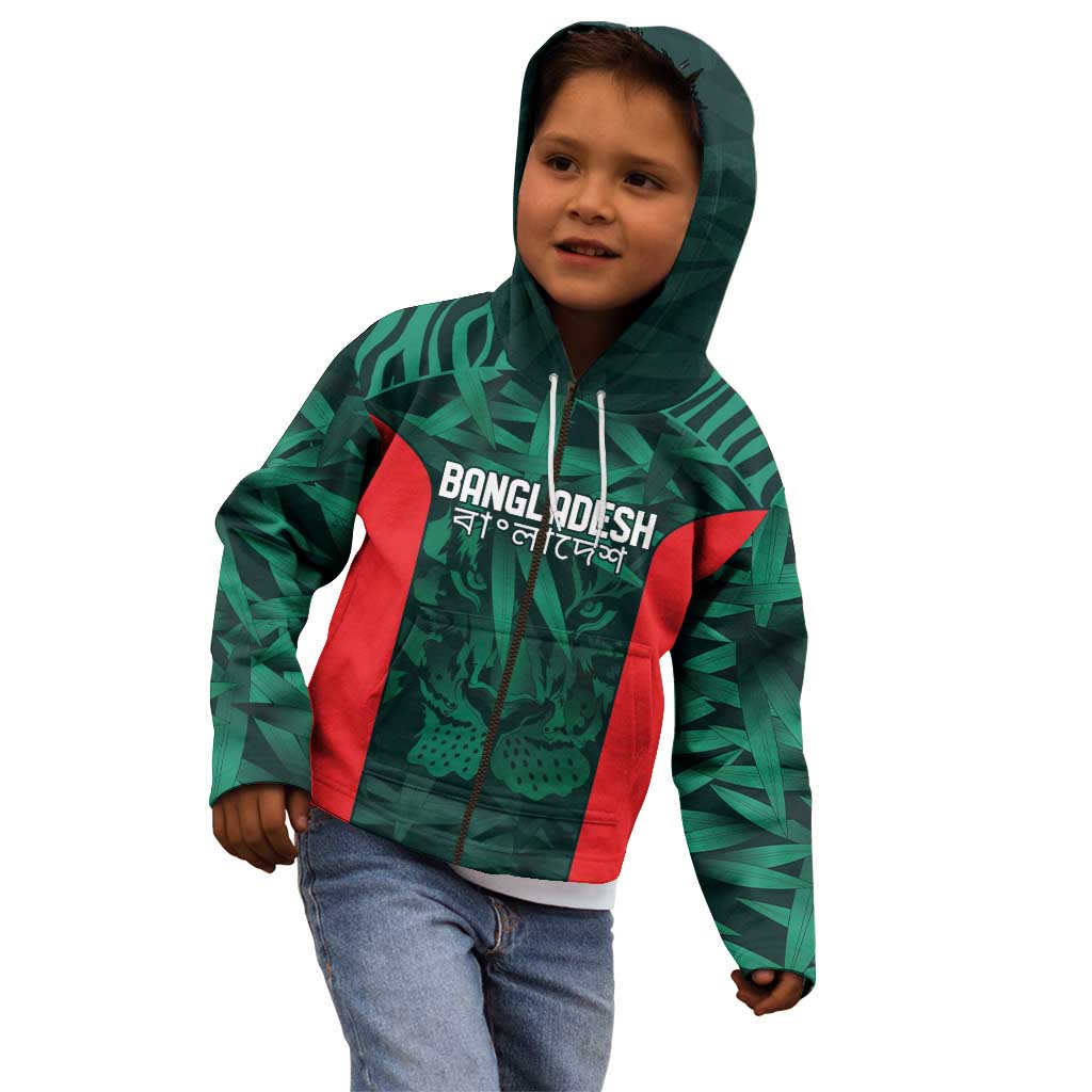 Royal Bengal Tiger Bangladesh Cricket Custom Kid Hoodie The Red and Green Version