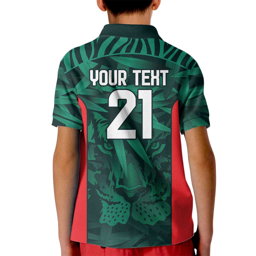 Royal Bengal Tiger Bangladesh Cricket Custom Kid Polo Shirt The Red and Green Version