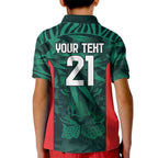 Royal Bengal Tiger Bangladesh Cricket Custom Kid Polo Shirt The Red and Green Version