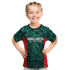 Royal Bengal Tiger Bangladesh Cricket Custom Kid T Shirt The Red and Green Version