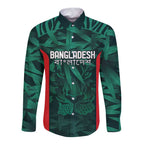 Royal Bengal Tiger Bangladesh Cricket Custom Long Sleeve Button Shirt The Red and Green Version