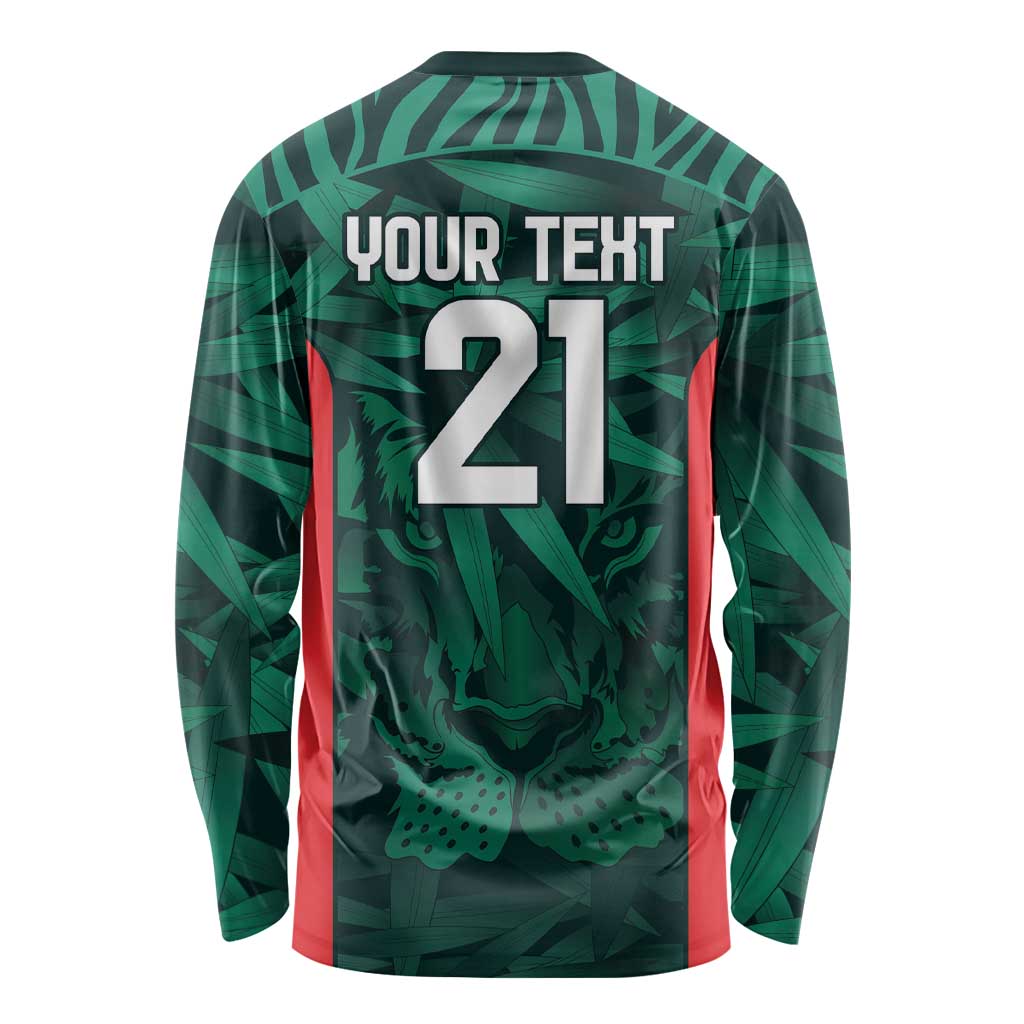 Royal Bengal Tiger Bangladesh Cricket Custom Long Sleeve Shirt The Red and Green Version