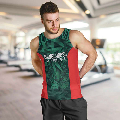 Royal Bengal Tiger Bangladesh Cricket Custom Men Tank Top The Red and Green Version