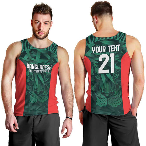 Royal Bengal Tiger Bangladesh Cricket Custom Men Tank Top The Red and Green Version