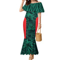 Royal Bengal Tiger Bangladesh Cricket Custom Mermaid Dress The Red and Green Version