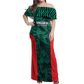 Royal Bengal Tiger Bangladesh Cricket Custom Off Shoulder Maxi Dress The Red and Green Version