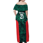 Royal Bengal Tiger Bangladesh Cricket Custom Off Shoulder Maxi Dress The Red and Green Version