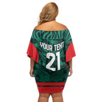 Royal Bengal Tiger Bangladesh Cricket Custom Off Shoulder Short Dress The Red and Green Version
