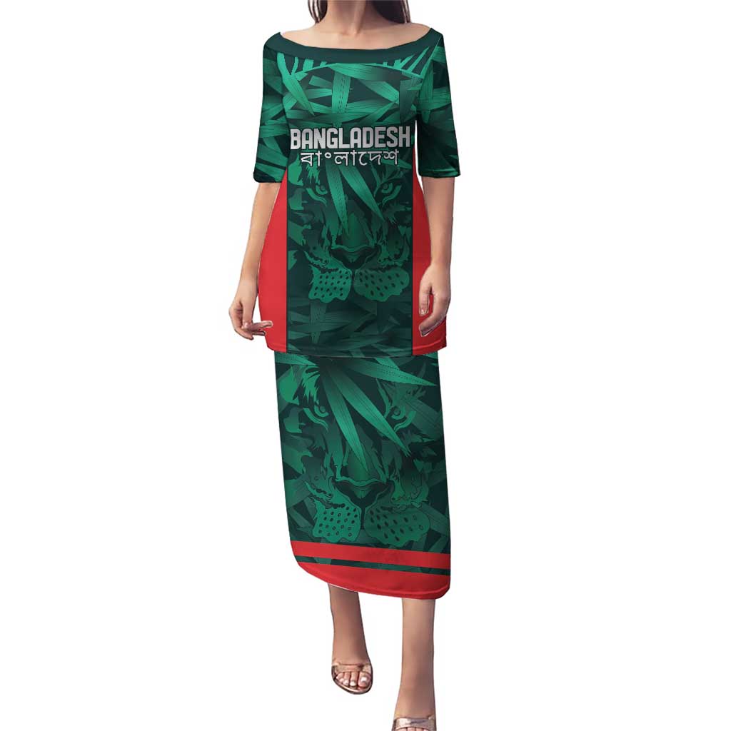 Royal Bengal Tiger Bangladesh Cricket Custom Puletasi The Red and Green Version