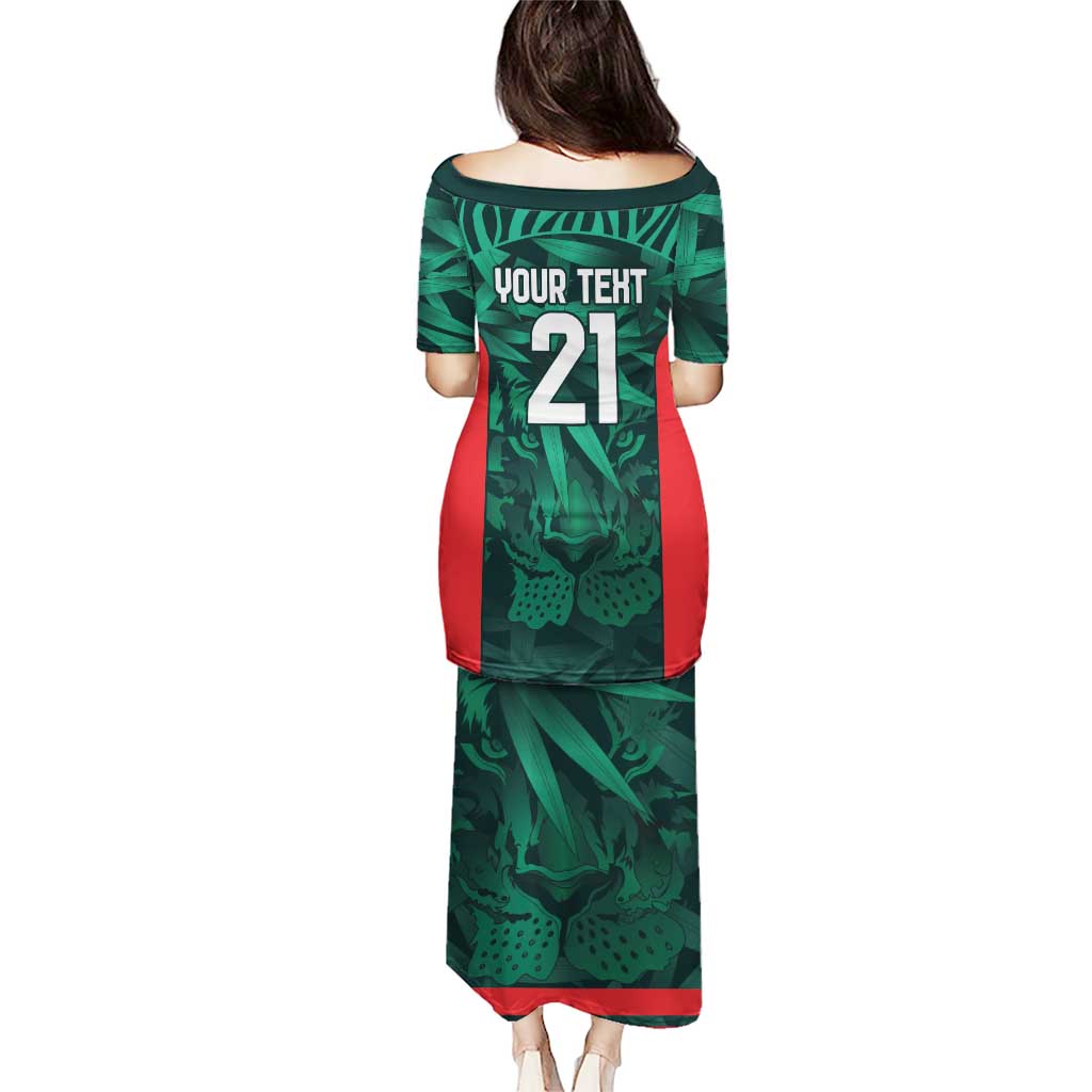 Royal Bengal Tiger Bangladesh Cricket Custom Puletasi The Red and Green Version