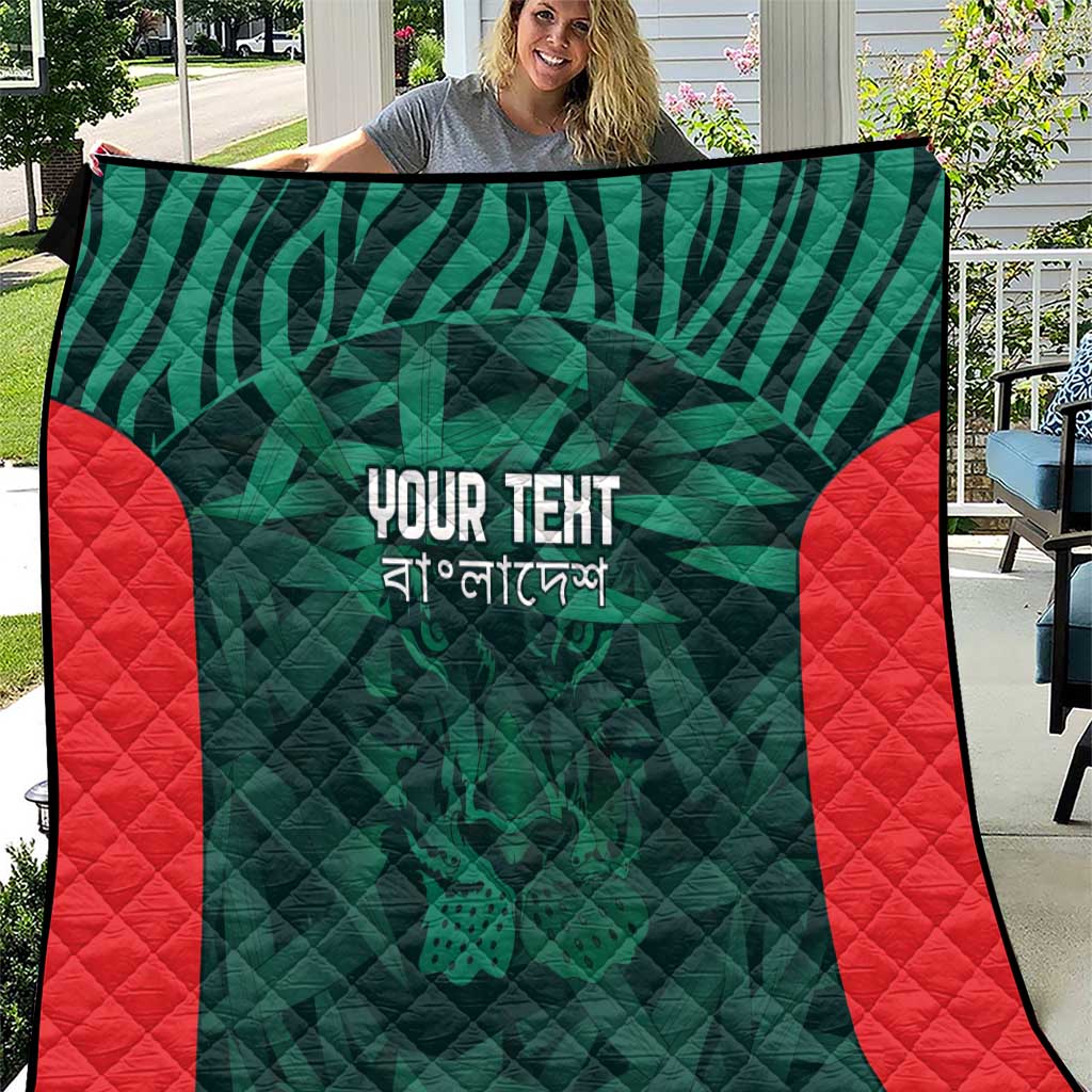 Royal Bengal Tiger Bangladesh Cricket Custom Quilt The Red and Green Version