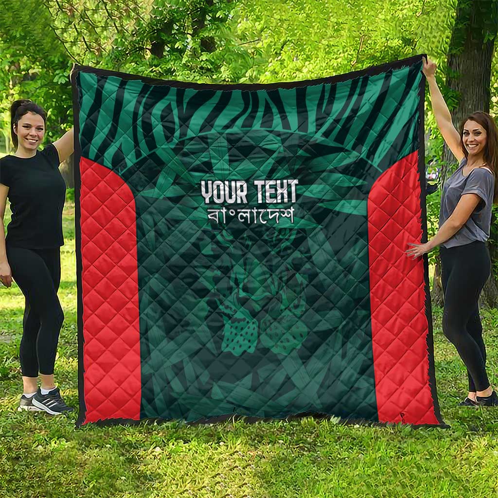 Royal Bengal Tiger Bangladesh Cricket Custom Quilt The Red and Green Version