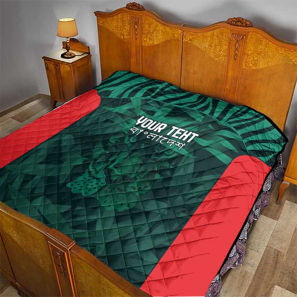 Royal Bengal Tiger Bangladesh Cricket Custom Quilt The Red and Green Version