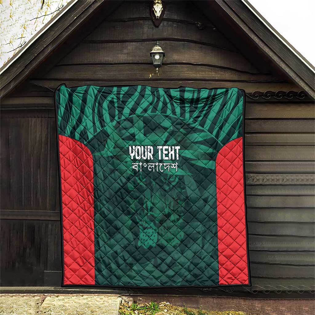 Royal Bengal Tiger Bangladesh Cricket Custom Quilt The Red and Green Version