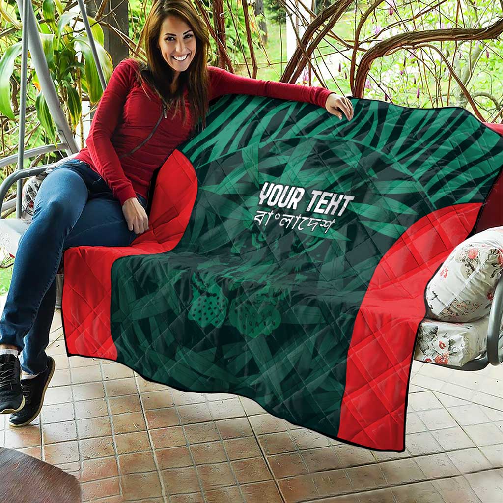 Royal Bengal Tiger Bangladesh Cricket Custom Quilt The Red and Green Version