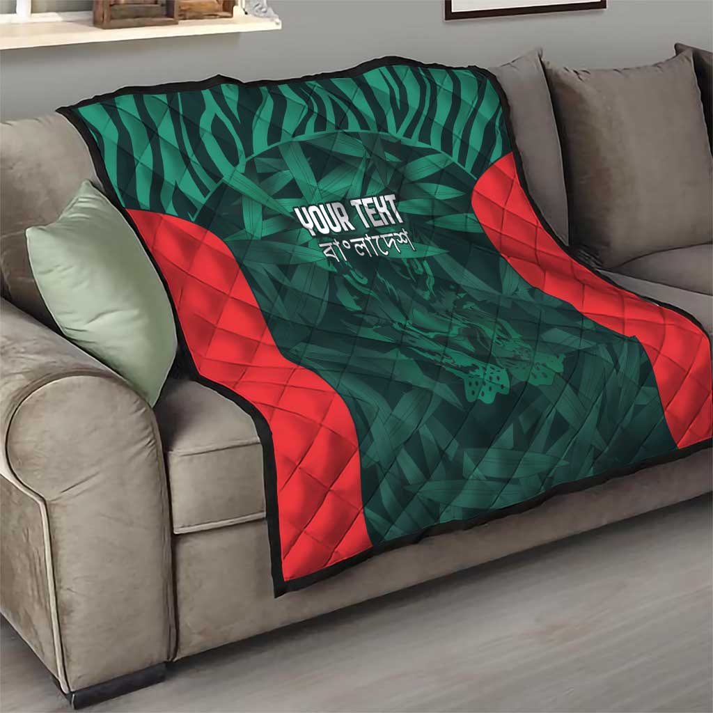 Royal Bengal Tiger Bangladesh Cricket Custom Quilt The Red and Green Version
