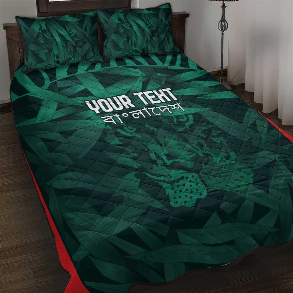 Royal Bengal Tiger Bangladesh Cricket Custom Quilt Bed Set The Red and Green Version