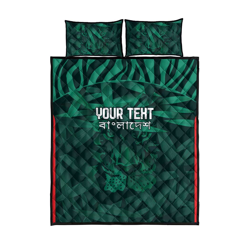 Royal Bengal Tiger Bangladesh Cricket Custom Quilt Bed Set The Red and Green Version