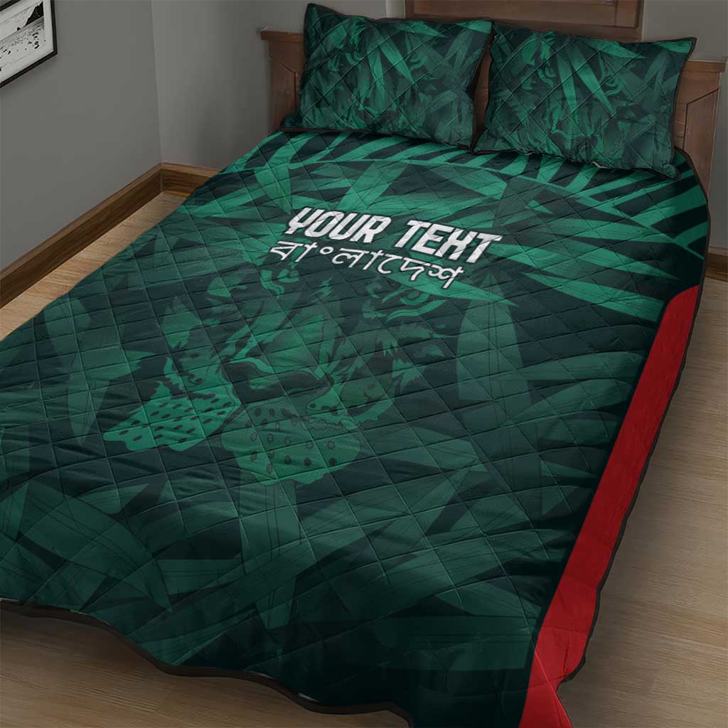 Royal Bengal Tiger Bangladesh Cricket Custom Quilt Bed Set The Red and Green Version