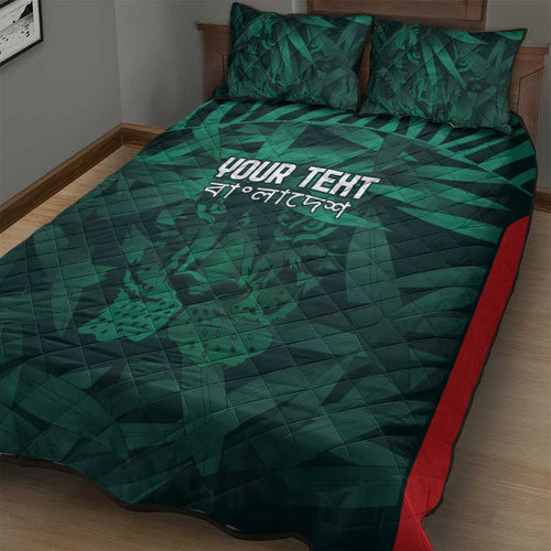 Royal Bengal Tiger Bangladesh Cricket Custom Quilt Bed Set The Red and Green Version