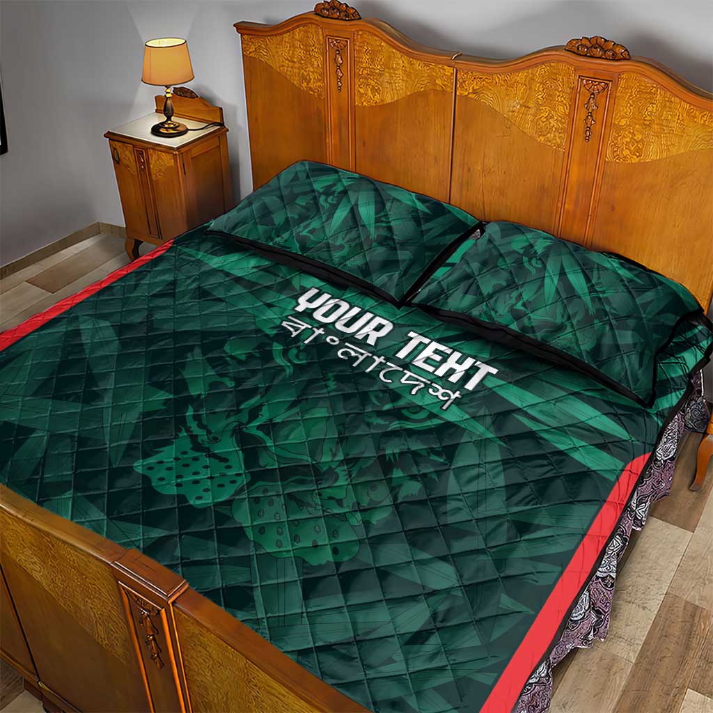 Royal Bengal Tiger Bangladesh Cricket Custom Quilt Bed Set The Red and Green Version