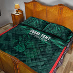 Royal Bengal Tiger Bangladesh Cricket Custom Quilt Bed Set The Red and Green Version