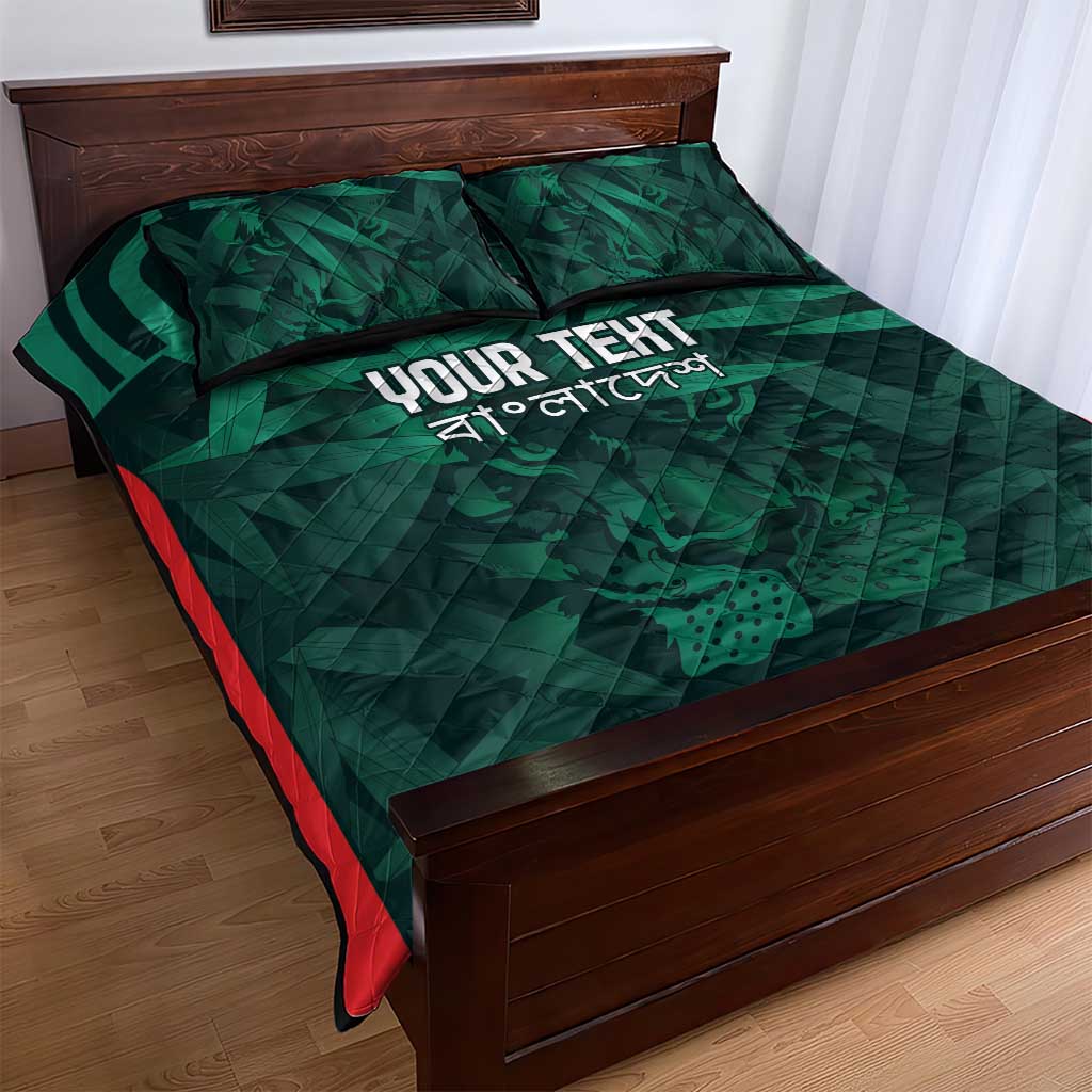 Royal Bengal Tiger Bangladesh Cricket Custom Quilt Bed Set The Red and Green Version