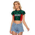 Royal Bengal Tiger Bangladesh Cricket Custom Raglan Cropped T Shirt The Red and Green Version