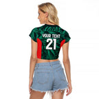 Royal Bengal Tiger Bangladesh Cricket Custom Raglan Cropped T Shirt The Red and Green Version