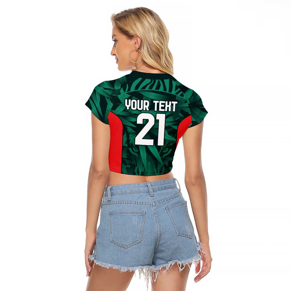 Royal Bengal Tiger Bangladesh Cricket Custom Raglan Cropped T Shirt The Red and Green Version