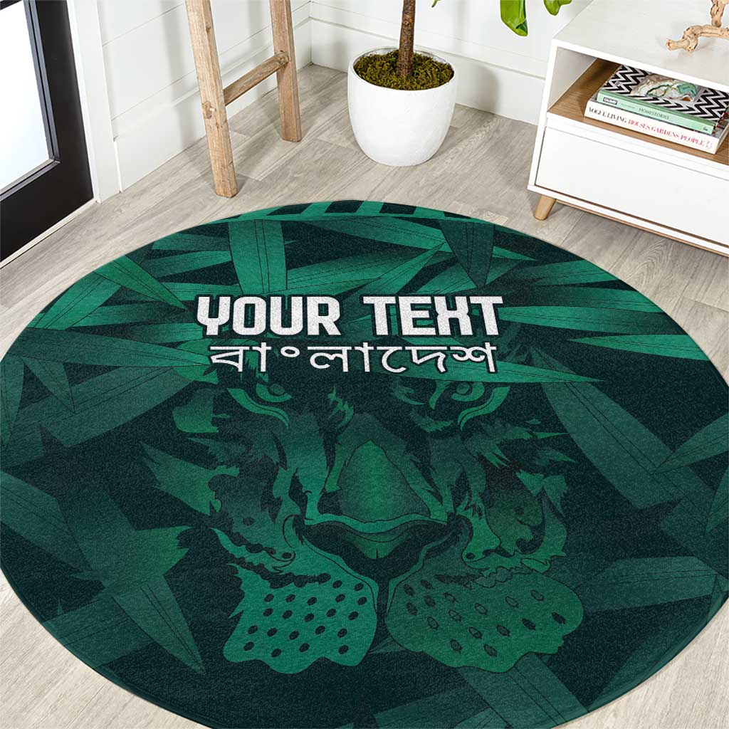 Royal Bengal Tiger Bangladesh Cricket Custom Round Carpet The Red and Green Version
