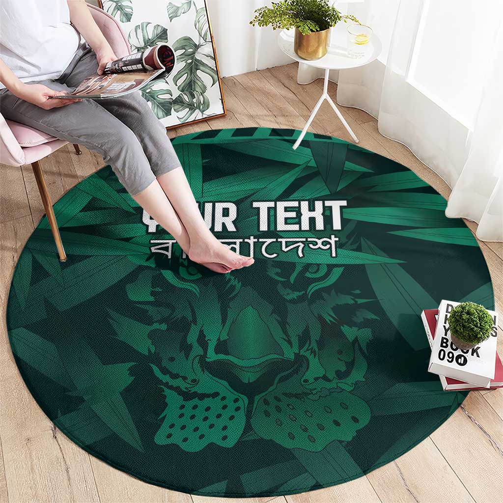 Royal Bengal Tiger Bangladesh Cricket Custom Round Carpet The Red and Green Version