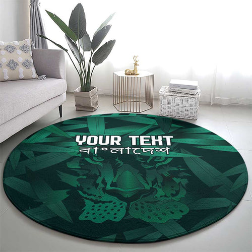Royal Bengal Tiger Bangladesh Cricket Custom Round Carpet The Red and Green Version