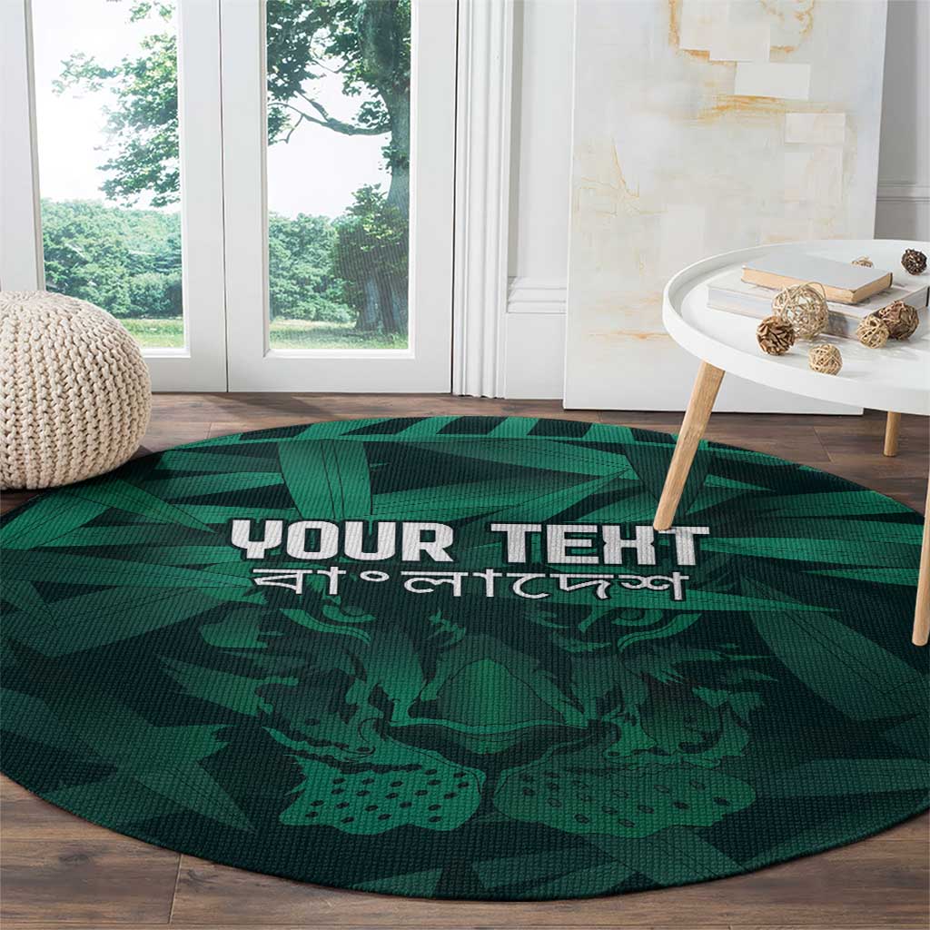 Royal Bengal Tiger Bangladesh Cricket Custom Round Carpet The Red and Green Version