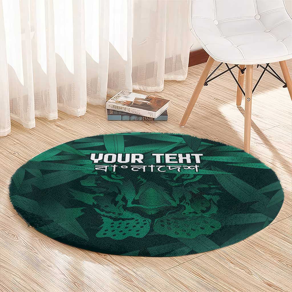 Royal Bengal Tiger Bangladesh Cricket Custom Round Carpet The Red and Green Version
