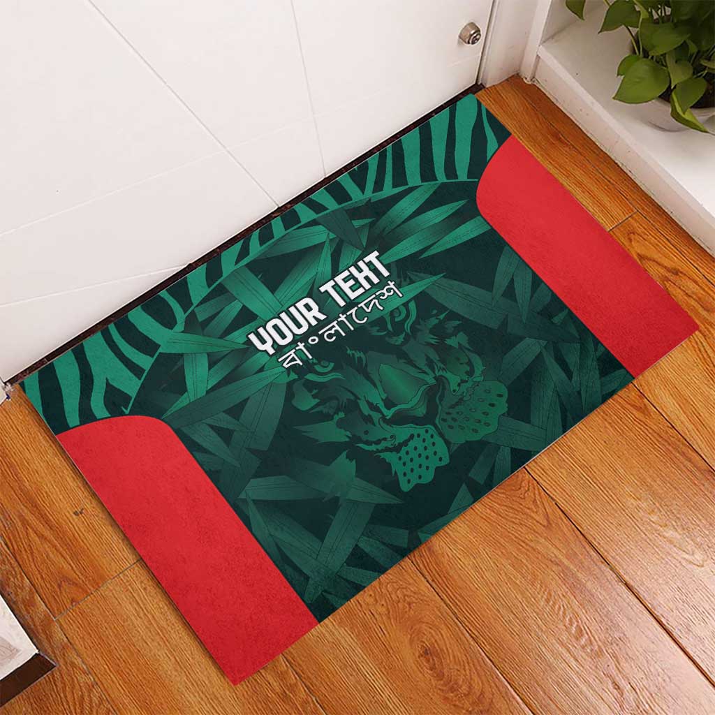 Royal Bengal Tiger Bangladesh Cricket Custom Rubber Doormat The Red and Green Version