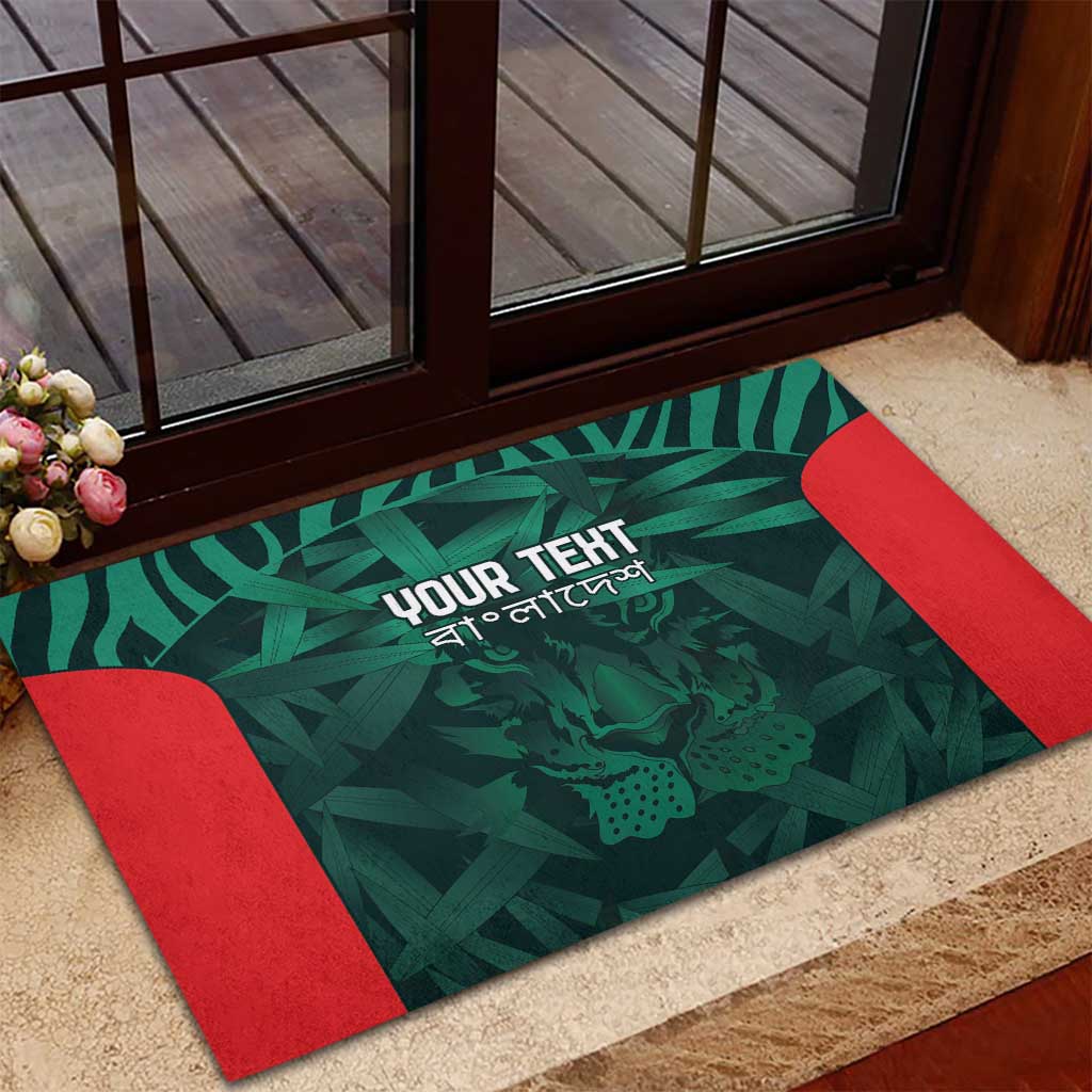 Royal Bengal Tiger Bangladesh Cricket Custom Rubber Doormat The Red and Green Version