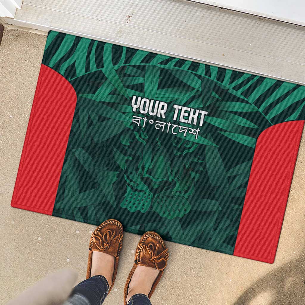 Royal Bengal Tiger Bangladesh Cricket Custom Rubber Doormat The Red and Green Version