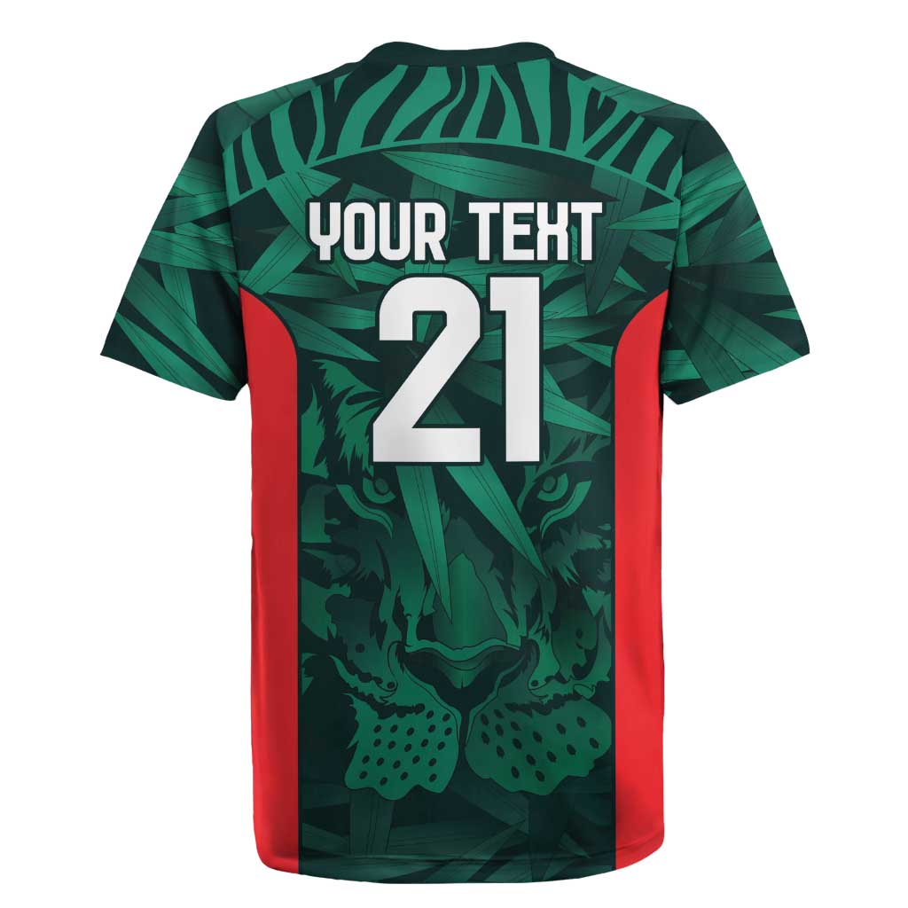 Royal Bengal Tiger Bangladesh Cricket Custom Rugby Jersey The Red and Green Version