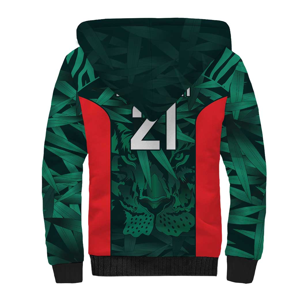 Royal Bengal Tiger Bangladesh Cricket Custom Sherpa Hoodie The Red and Green Version