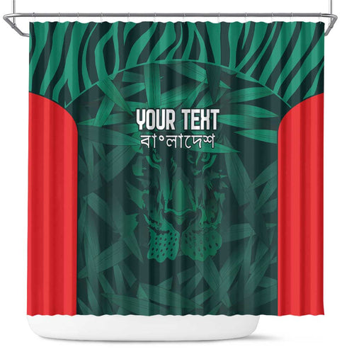 Royal Bengal Tiger Bangladesh Cricket Custom Shower Curtain The Red and Green Version