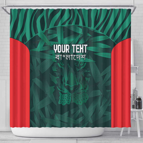 Royal Bengal Tiger Bangladesh Cricket Custom Shower Curtain The Red and Green Version