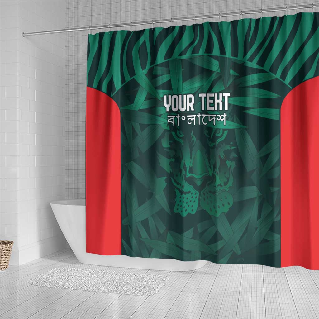Royal Bengal Tiger Bangladesh Cricket Custom Shower Curtain The Red and Green Version