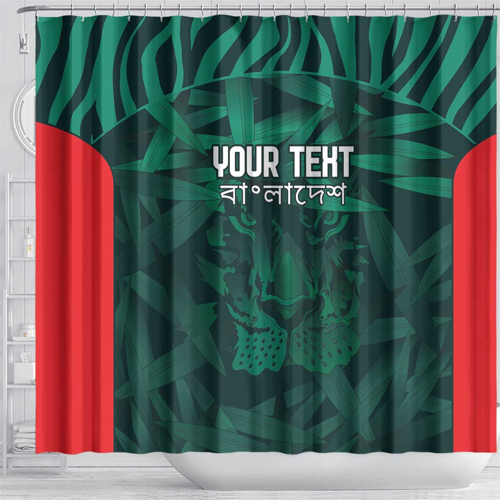 Royal Bengal Tiger Bangladesh Cricket Custom Shower Curtain The Red and Green Version