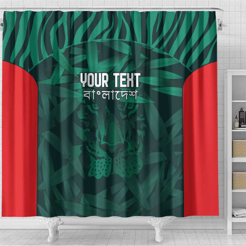 Royal Bengal Tiger Bangladesh Cricket Custom Shower Curtain The Red and Green Version