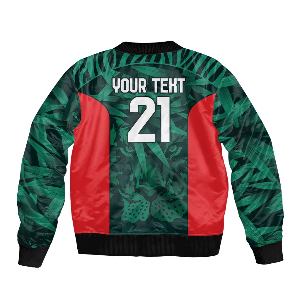 Royal Bengal Tiger Bangladesh Cricket Custom Sleeve Zip Bomber Jacket The Red and Green Version